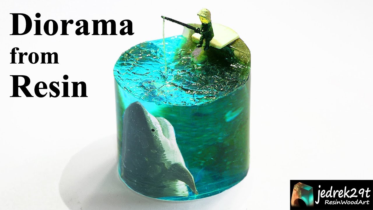 Waterfall in a JAR. Night Lamp Diorama / Epoxy Resin Art 