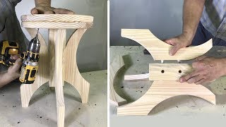 TABURETE DE MADERA FÁCIL DE HACER  Paso a Paso Tutorial de Carpintería