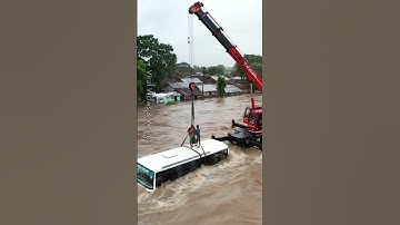 Unbelievable Flood Rescue Crane and Drone Lift Survivors to Safety #Shorts #Rescue #viralvideo