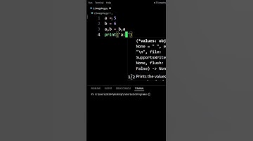 Python program to swap two variables without third variable #python#pythonshorts#shorts#viral #code