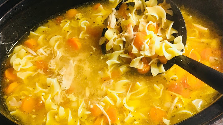 Crock pot chicken noodle soup with frozen egg noodles