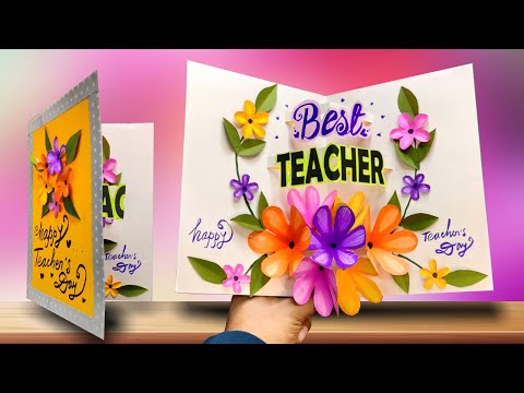 DIY Teacher&#39;s Day card/ Handmade Teachers day pop-up card making idea