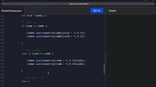 playfair code in java