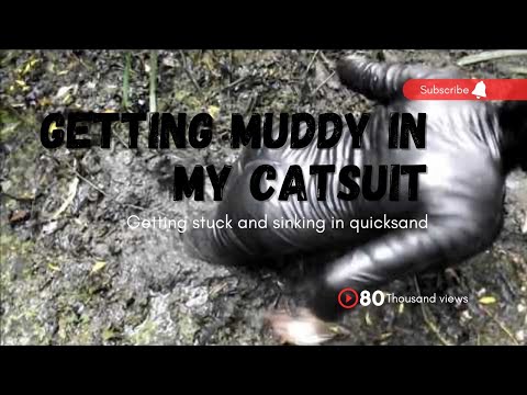 Muddy Catsuit/Over Knee Boots Stuck & Sinking ;)