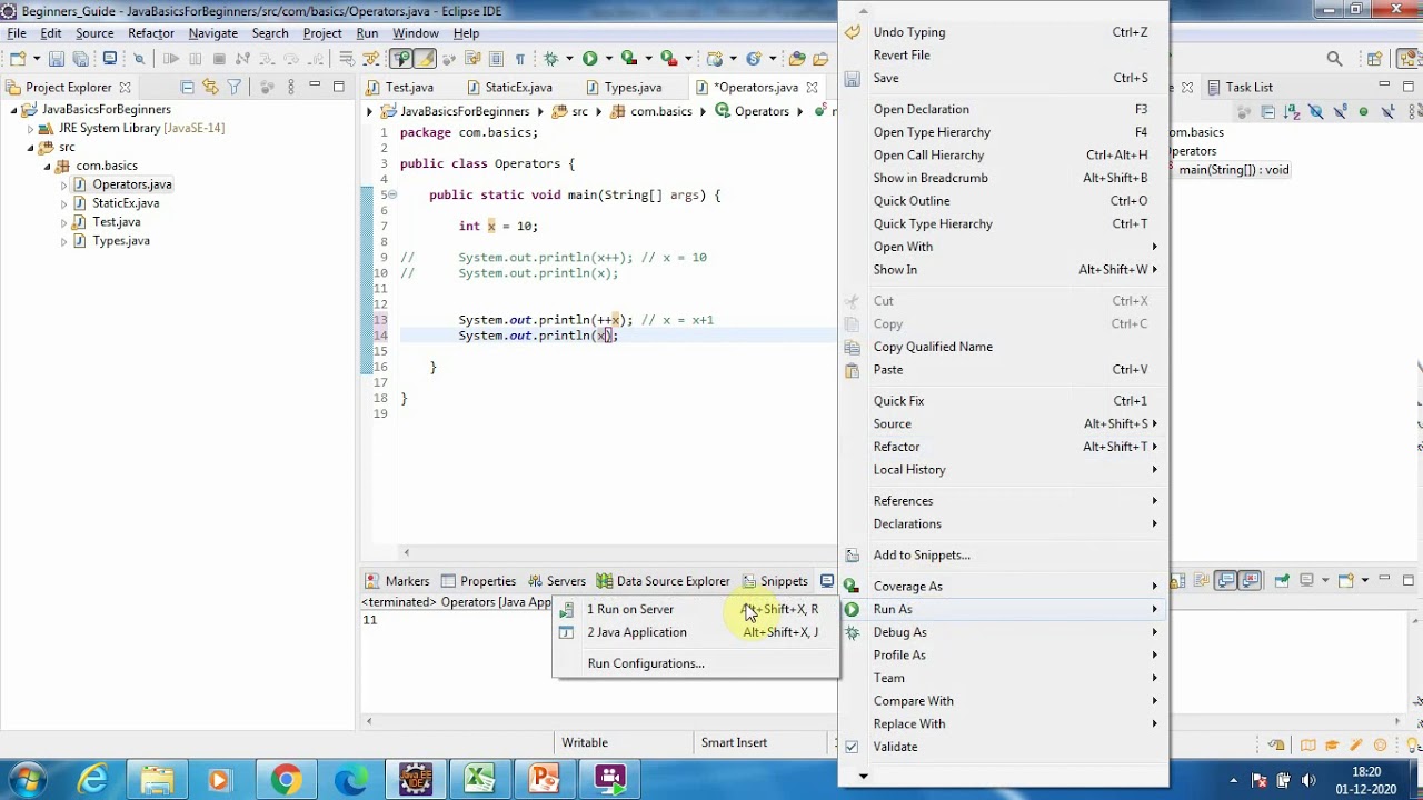 Java- Operators - Unary- Chapter8 - YouTube