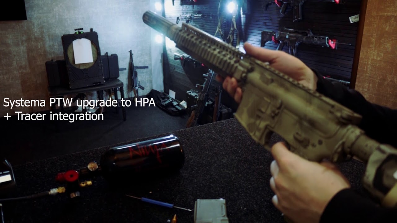 Airsoft Systema PTW upgrade to HPA + Tracer integration YouTube