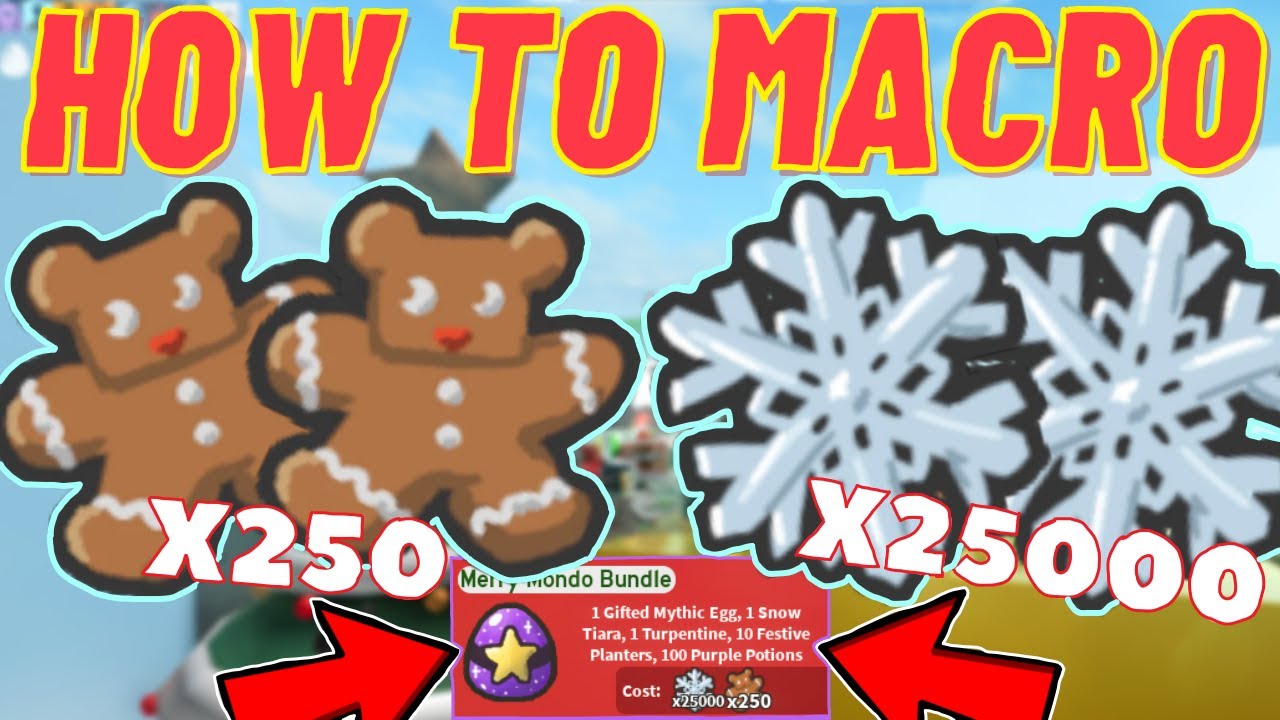 HOW TO MACRO GINGERBREAD And SNOWFLAKES Easy Bee Swarm Simulator 2022 YouTube