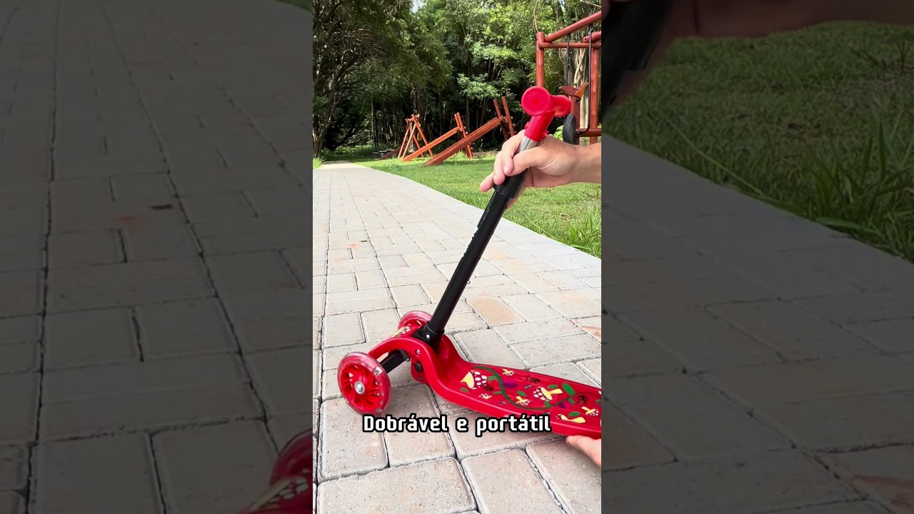 PATINETE INFANTIL DOBRÁVEL 3 RODAS LED ATÉ 40KG CONECT BRINQ