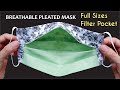 NO FOG ON GLASSES | DIY Medical Pleated 3D Mask Sewing Tutorial | Easy Pattern