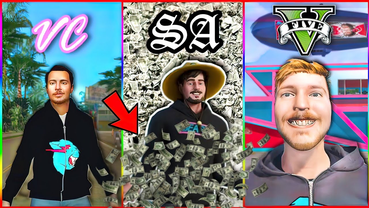 @MrBeast🤑 in GTA Games | Evolution