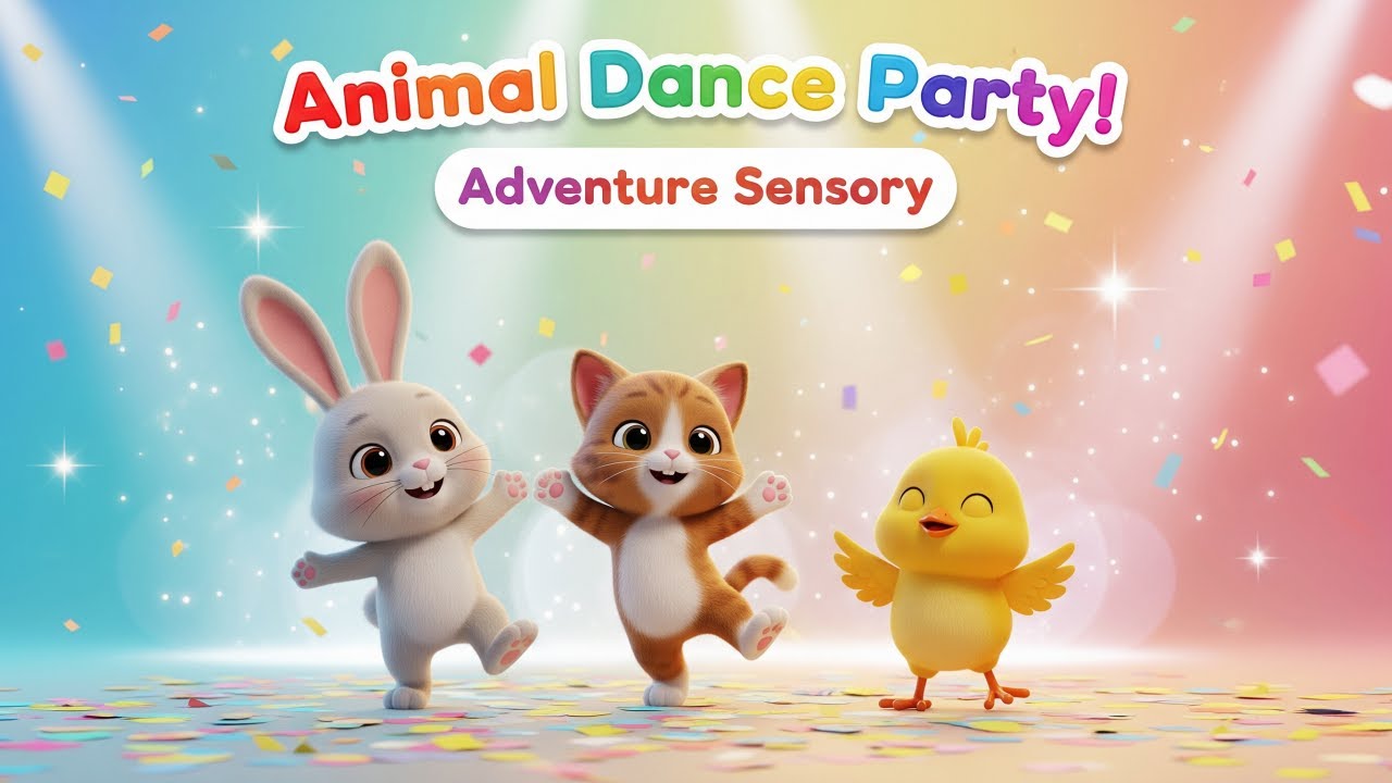 Cartoon Bunny & Chick Dance to Soft Music | Sensory for Babies