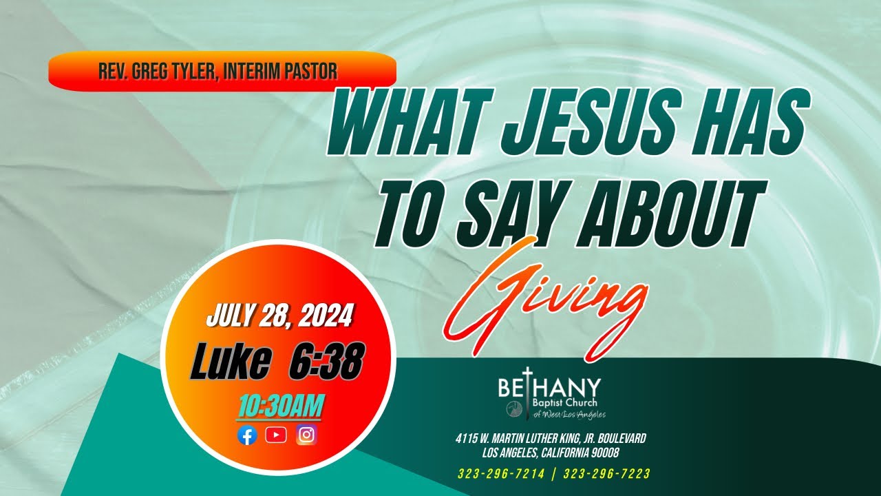"What Jesus Has to Say About Giving" (Luke 
