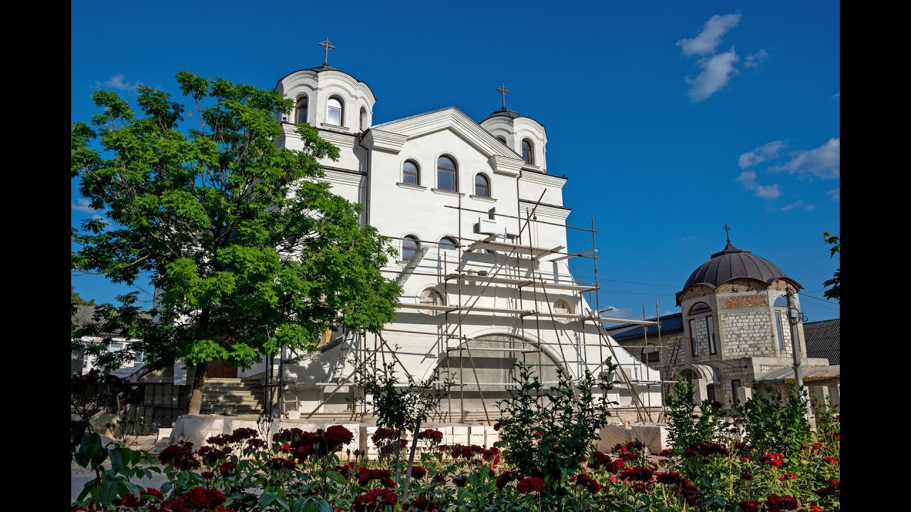 Строительные работы по фасаду храма Рождества Христова с. Копчак 2023г ...