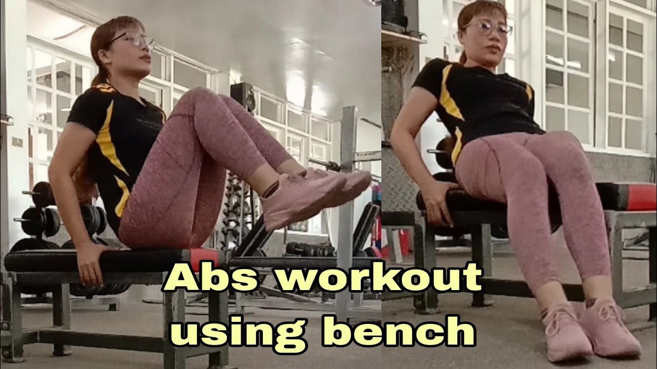 intense abs workout using bench try this at home YouTube