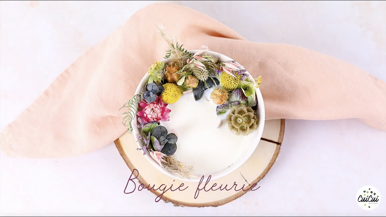 Recette de bougie fleurie à base de cire de soja