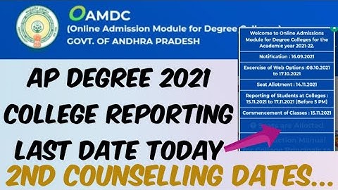 AP Degree 2021 College Reporting Last Date Today- Don