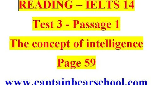 READING - IELTS 14 - THE CONCEPT OF INTELLIGENCE