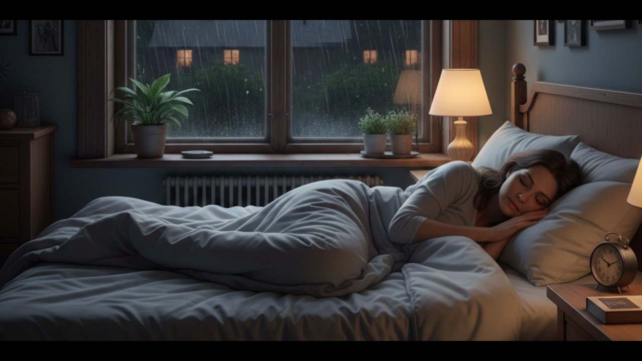 Relaxing Piano Music &  Heavy Rain Sounds for Fall aSleep, Rest , Meditation, focus & study