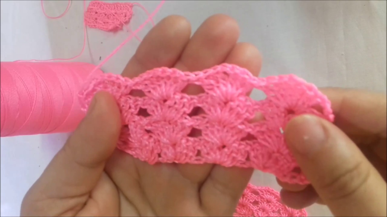 Como fazer ponto leque de croche