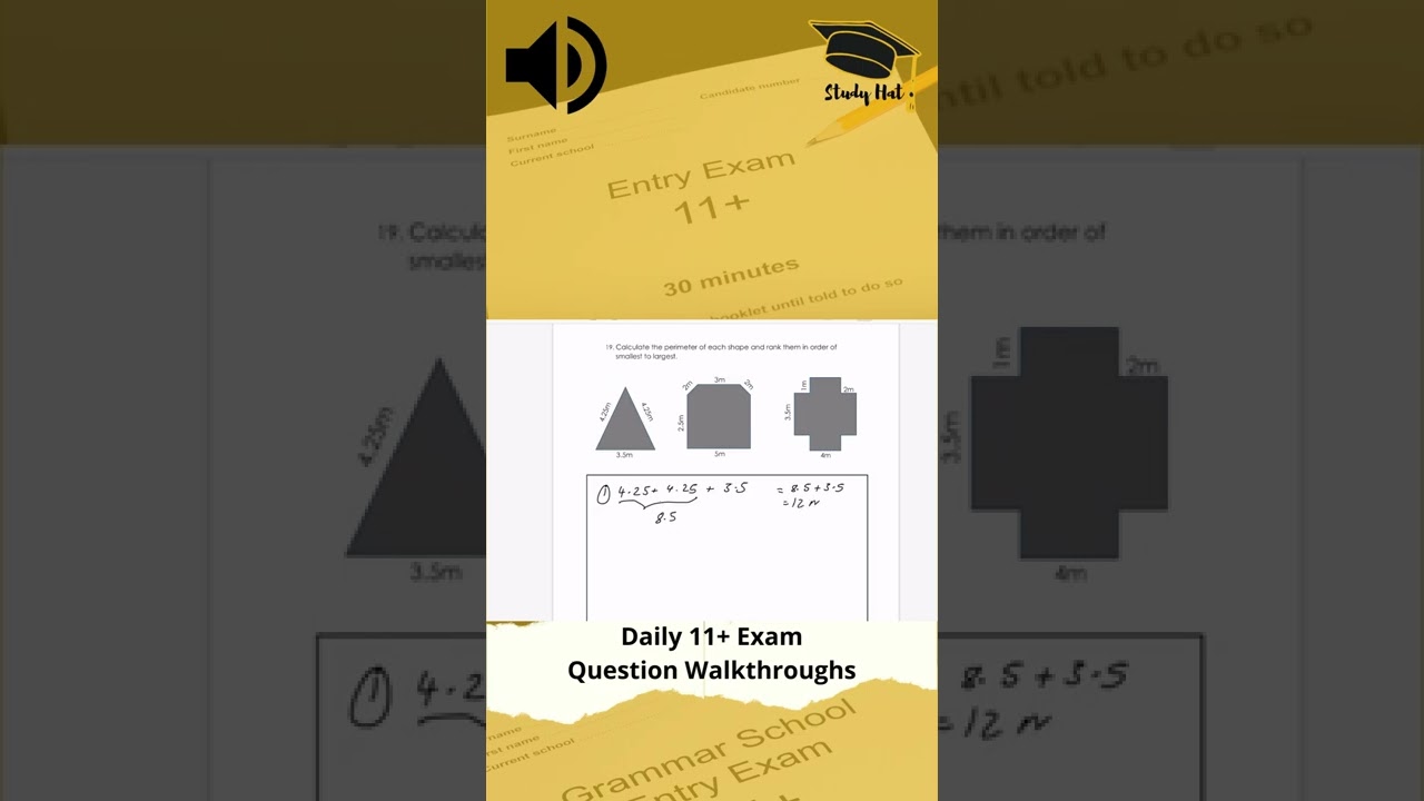 Maths  11 plus question walkthrough - perimeter of shapes