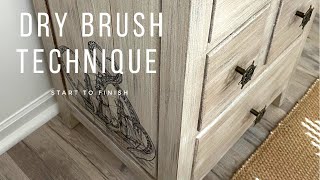 Start to Finish Furniture Makeover Using a Dry brushing technique | Coastal furniture flip