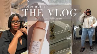 Jolie Noire Vlog | searching for dresses for the EBONY Magazine Event, Kristin Ess PR, dinner