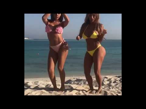 Paula Manzanal y Stephanie Valenzuela bailan en bikini en la playa
