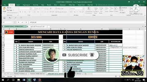 4. (CF) Mencari data ganda dengan rumus if & Countif