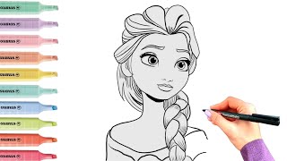 Elsa Drawing | Elsa and Anna Drawing Easy | Elsa Frozen Drawing For kids| Frozen Drawing ✨🖍️