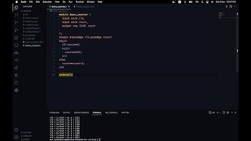 4 bit down counter using module  #HDL #verilog  #code #wave