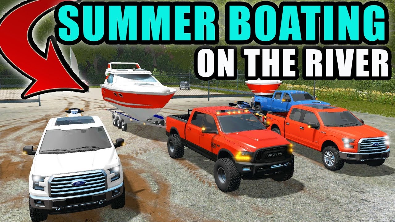 lets play a little game BOATING DOWN THE RIVER & NEW RAM POWER WAGON | FARMING SIMULATOR 2017