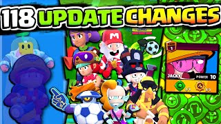 118 NEW UPDATE CHANGES! NEW BRAWLER JACKY \& ???, GADGETS, 7 SKINS \& MORE! EVERY UPDATE CHANGE!