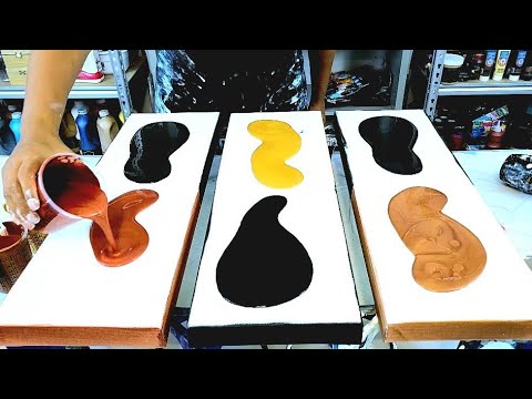 Gorgeous Acrylic Fluid Painting in Gold, Copper, and Bronze!! - Acrylic Pouring