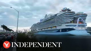 Moment world’s largest cruise ship sets sail from Miami