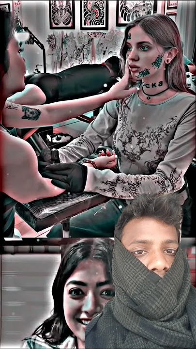 टैटू बनाने वाली को मुंह में उंगली #love #tatoo #song #shortvideo