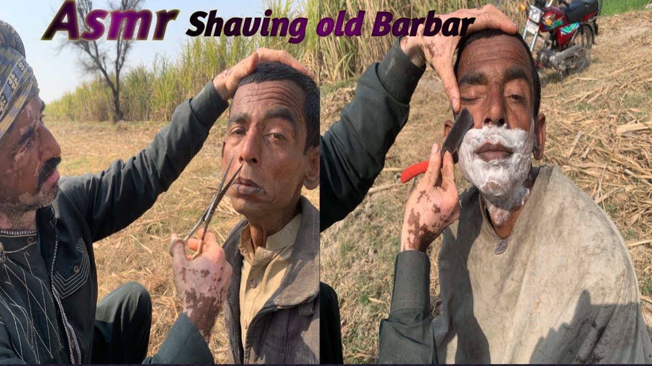 Asmr Fast || Shave Haircut || with 100 year Barbar old 🚫 Razor or Blade ...