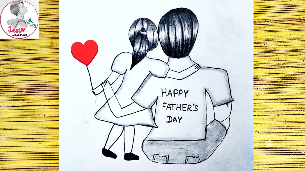 father's day drawing 🩷/ how to draw father's day drawing step-by-step ...