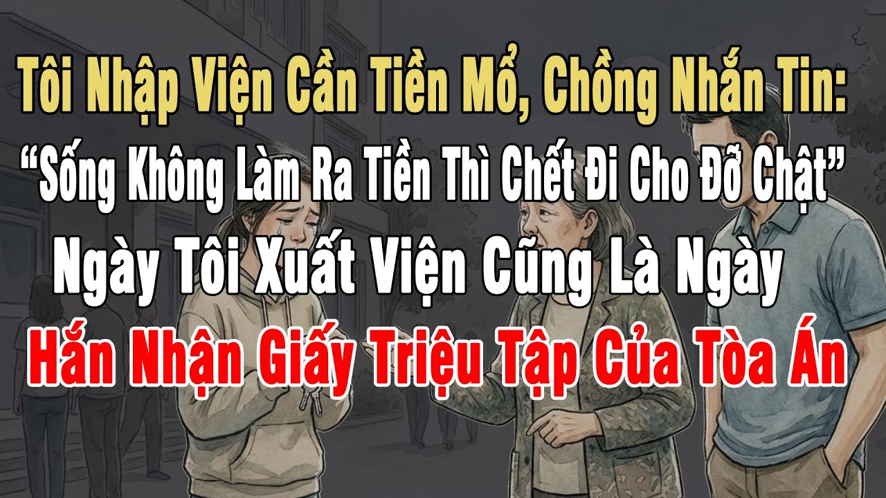 Tôi Nhập Viện Cần Tiền Mổ, Chồng Nhắn Tin: “Sống Không Làm Ra Tiền Thì Chết Đi Cho Đỡ Chật Đất”...