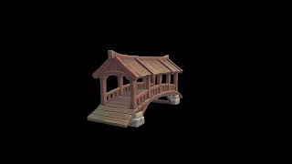Stylized Covered Wooden Bridge - Prop 3D Model | Game Asset Showcase