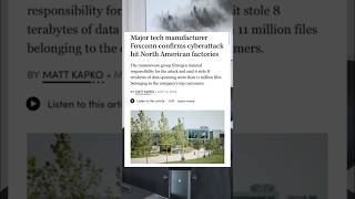 A cyberattack has disrupted factory operations at Foxconn #tech #hacker #technews #cybersecurity