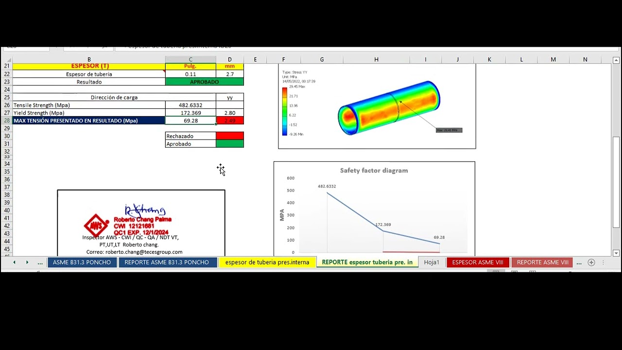 CALCULO DE ESPESOR DE TUBERIA BAJO ASME B31 3 Y SOFTWARE
