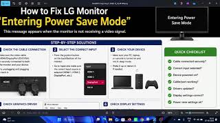 How to Fix LG Monitor Entering Power Save Mode