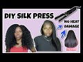 HOW TO FLAT IRON NATURAL HAIR AT HOME | SILK PRESS | CURLY TO STRAIGHT W. NO HEAT DAMAGE