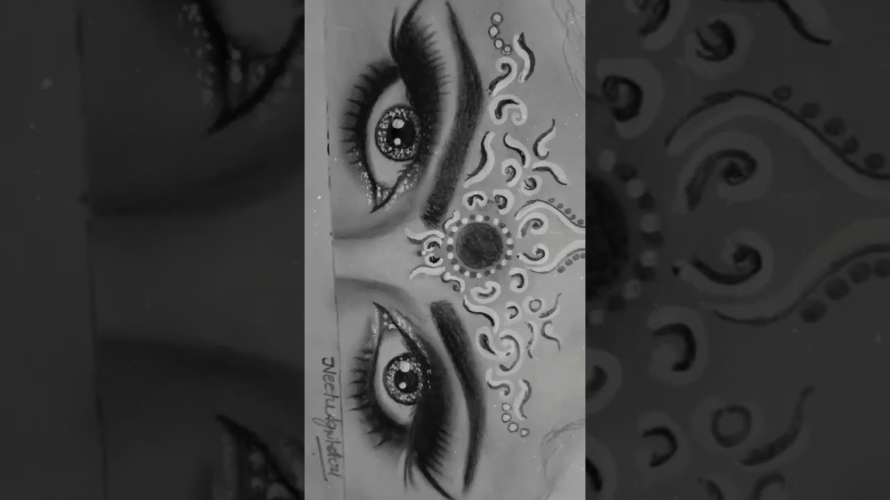 how to draw beautiful Bengali bride eyes ✏️ 