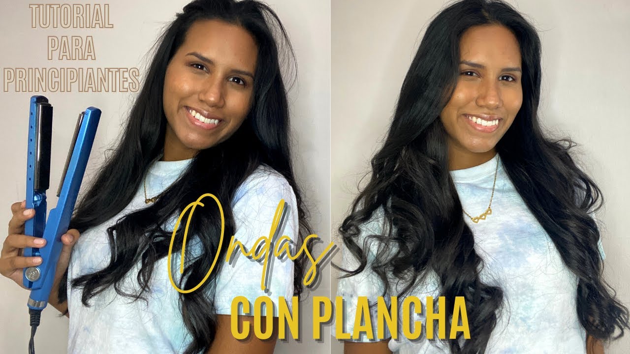 ONDAS DE CABELLO CON PLANCHA! 💛 Tutorial paso a paso de como hacer rulos  con la plancha de cabello - YouTube