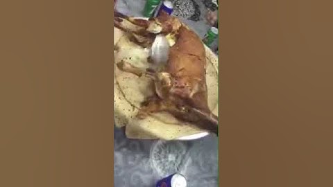 سعوديين يعدون وليمة مشوية محشوة الرز وال😍 الله يعطيهم العافية