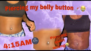 Piercing My Belly Button💉😭 🙈/ Navel Piercing | Amazon Kit (bad idea)💔🥺