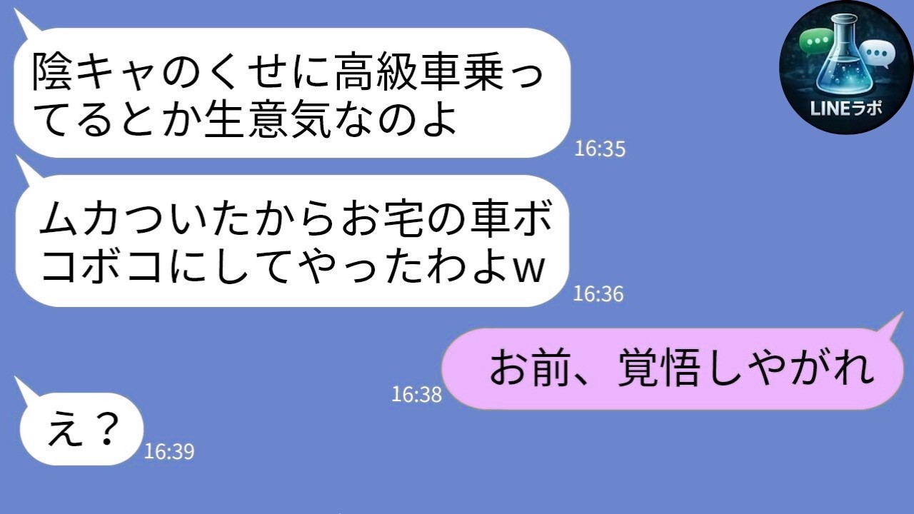 【LINE】陰キャ扱いで車を破壊したママ友→私が本性を見せた瞬間