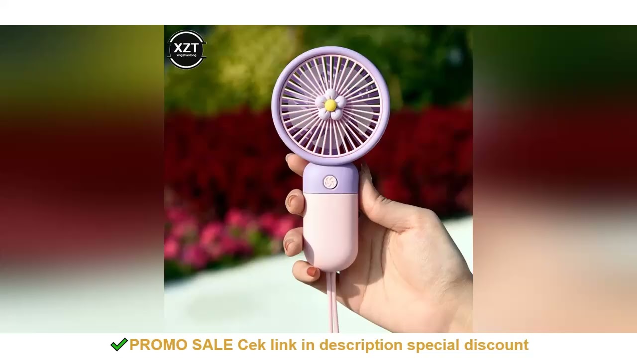 Cartoon Flower Shaped Fan USB Rechargeable Handheld Fan Outdoor Travel Portable Handheld Fan