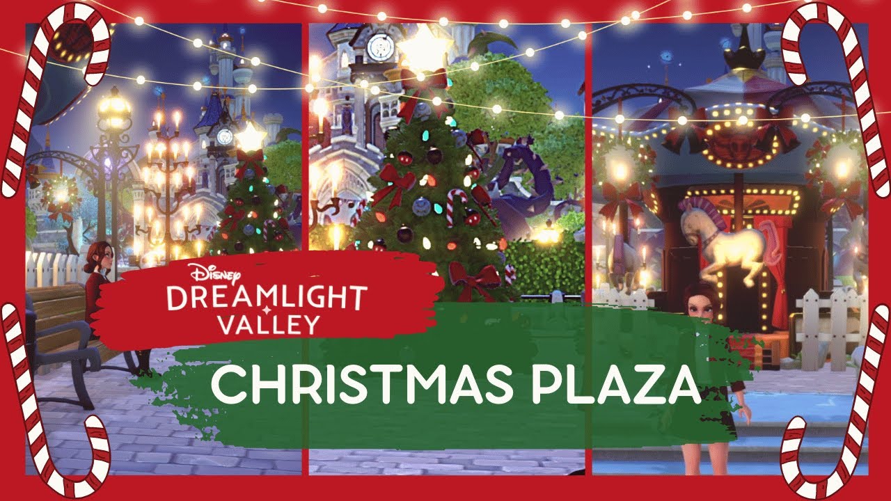 Christmas Plaza Speedbuild in Disney Dreamlight Valley YouTube